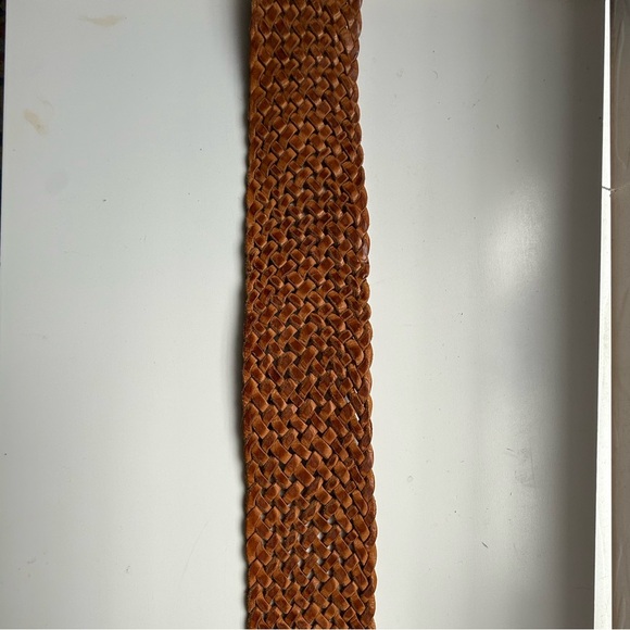 Vintage Braided Leather Belt Silver Tiger Eye Buckle - Picture 7 of 7